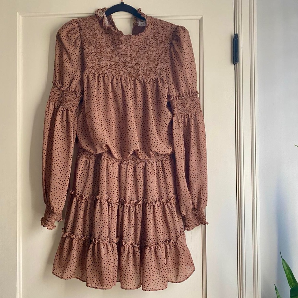 Lily Maes Boutique Pink and Black Polka Dot Dress - Small/XS